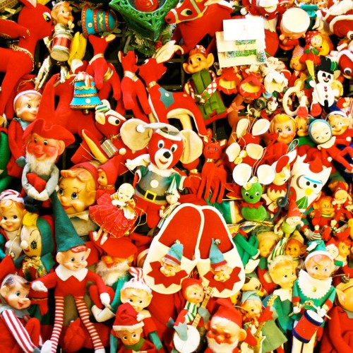 vintage christmas ornaments by amy b Ipad wallpaper