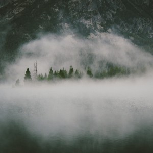 dustin scarpitti - foggy lake mountain ipad wallpaper