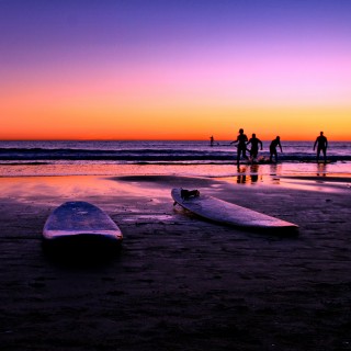 jvoves - surfers beach sunset ipad wallpaper