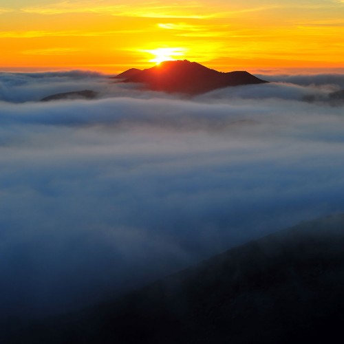 Fog Ocean Sunset by Mike Behnken Ipad wallpaper