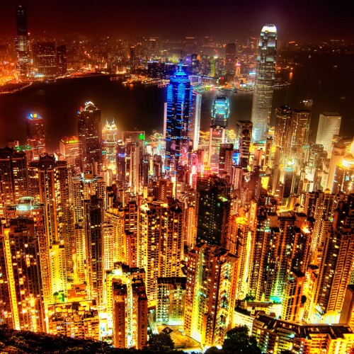 Hong Kong Skyline by Sprengben Ipad wallpaper